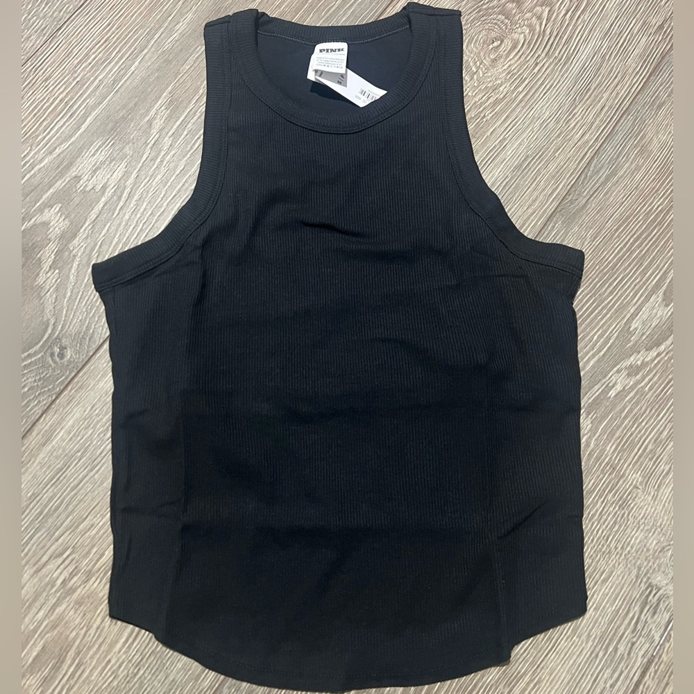 PINK Victoria's Secret Black Fitted Tank Top